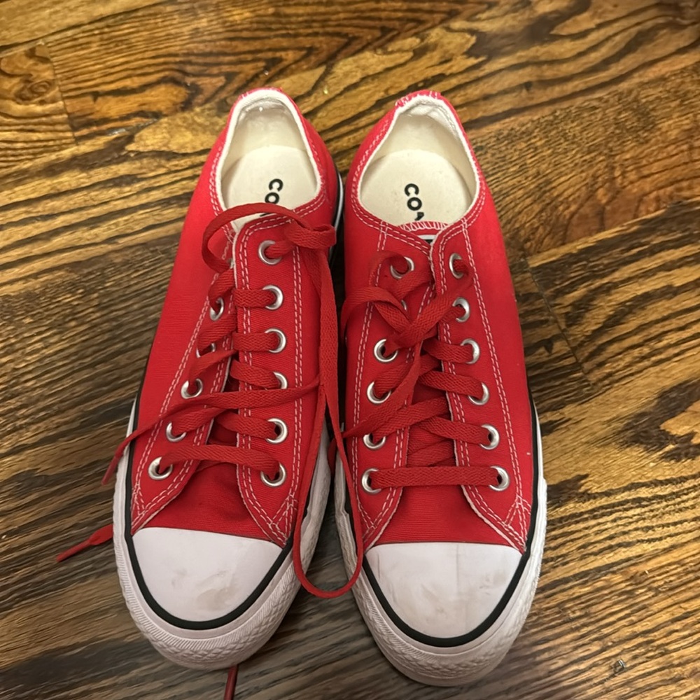 Red Low Top Platform Converse - image 4